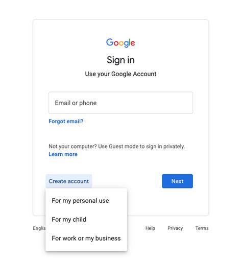 create google accounts|account creator.